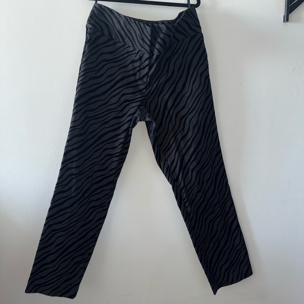 INC early 00s Black Zebra Print Pants